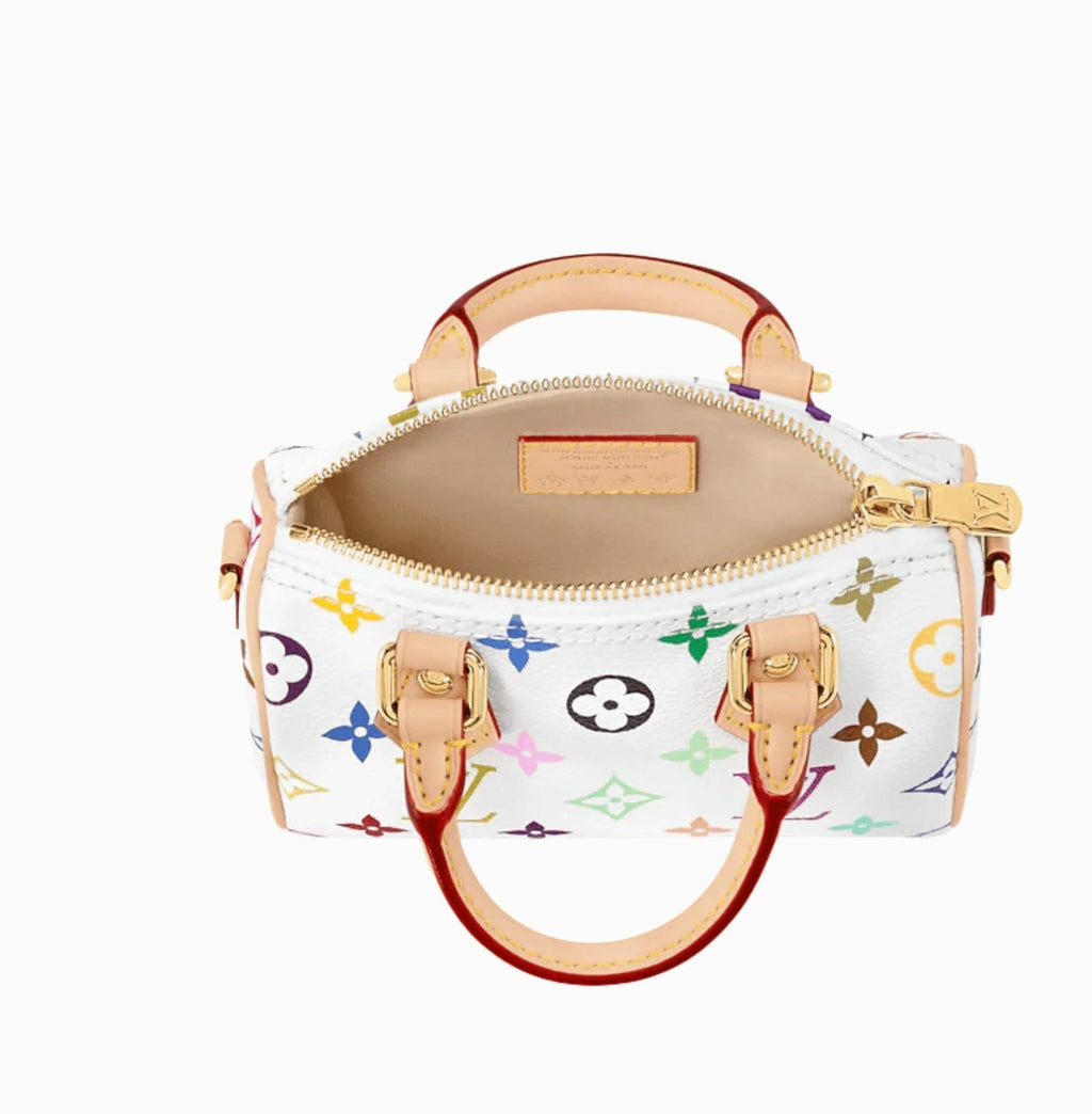 Louis Vuitton Bag | X Takashi Murakami Nano Speedy Multicolor White Canvas